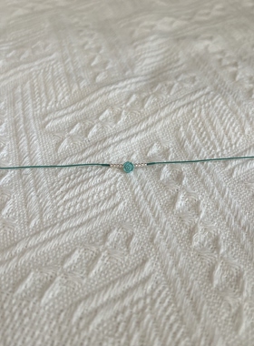 限量版极细蒂芙尼蓝微雕天然松石编织手绳固口手链
