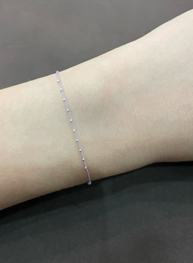S925纯银手链女小众设计感简约极细编织可调节手脚链
