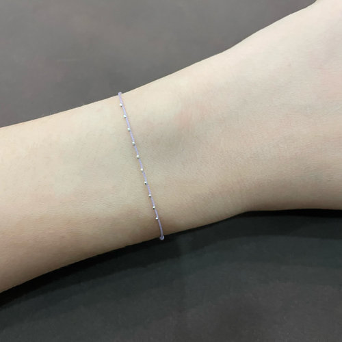 S925纯银手链女小众设计感简约极细编织可调节手脚链