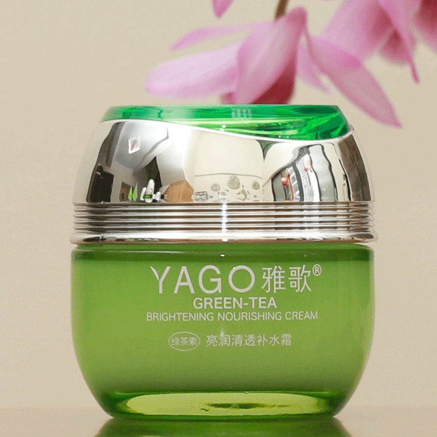 雅歌绿茶素润白清透补水霜 50克绿茶素亮润清透补水精华霜 清爽润