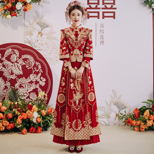 秀禾服2025新娘新中式结婚敬酒服小个子龙凤褂秋冬季大码复古婚服