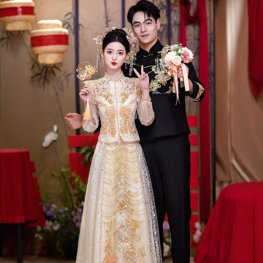 婚纱秀禾服新娘2026春夏装新款中式婚服结婚嫁衣小个子重工敬酒服