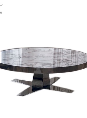 LOREN圆形大理石不锈钢潘多拉高端简约longhi意大利轻奢茶几家具