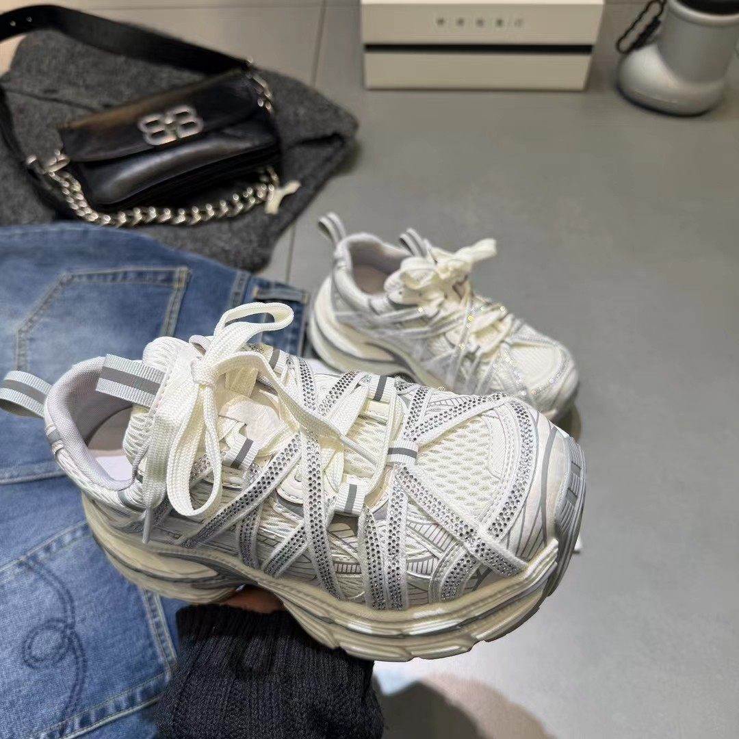 2026新款满钻老爹鞋女网面透气运动休闲鞋厚底系带单鞋,女鞋,老爹鞋,淘宝优惠券,粉丝福利购,淘宝优惠卷