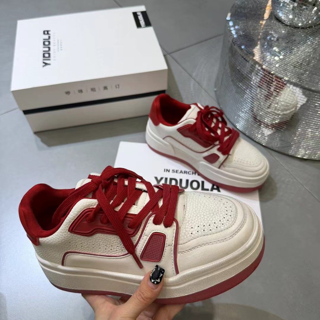 2026新款厚底板鞋女春季小个子增高休闲鞋真皮运动鞋单鞋小白鞋,女鞋,休闲板鞋,淘宝优惠券,粉丝福利购,淘宝优惠卷