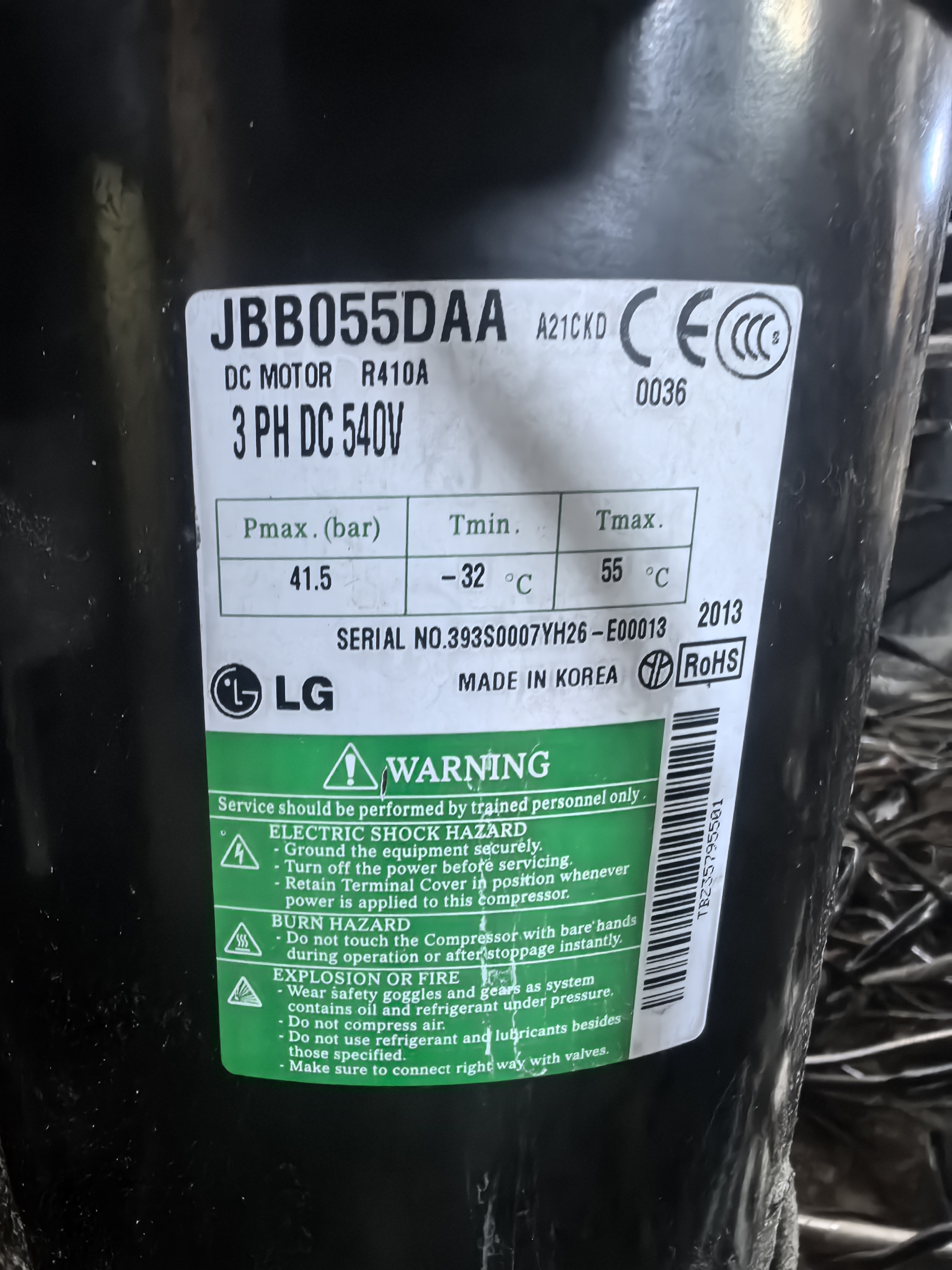 JBB055DAA JBA068MAF JBA068MAC适用于LG变频空调压缩机JBB071YAA