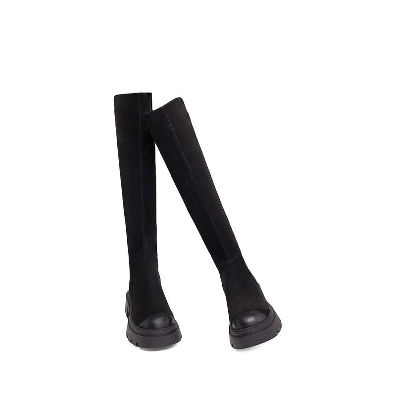 BOOTS WOMENS SLIM OVER-THE-KNEE BOOTS PLUS FLEECE 2022 NEW AUTUMN AND WINTER TALL BOOTS STRETCH BOOTS BOOTS WOMENS THICK SOLE