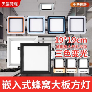 蜂窝小方灯大板19X19开孔黑色集成吊顶LED小方灯黑框高亮新款