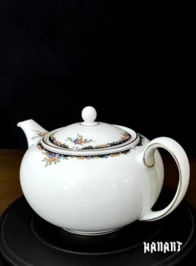 英国原产威基伍德Wedgwood Osborne精品骨瓷咖啡壶茶壶茶具收藏
