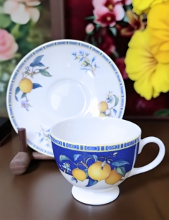 英国皇室骨瓷Wedgwood韦奇伍德CITRONS咖啡下午茶杯碟手绘红茶杯