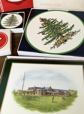 英国餐垫风景圣诞树Pimpernel圣诞节图案下午茶餐具桌垫复古摆件