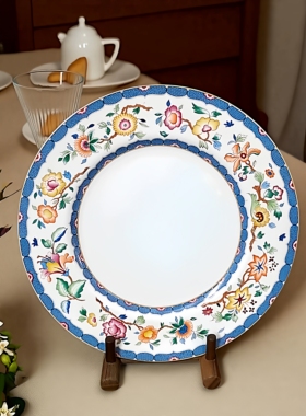 英国原产Wedgwood威基伍德Huntingdon手绘花卉蛋糕盘餐盘装饰欧式