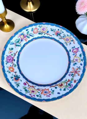 英国原产Wedgwood威基伍德Huntingdon手绘花卉蛋糕盘餐盘20cm欧式