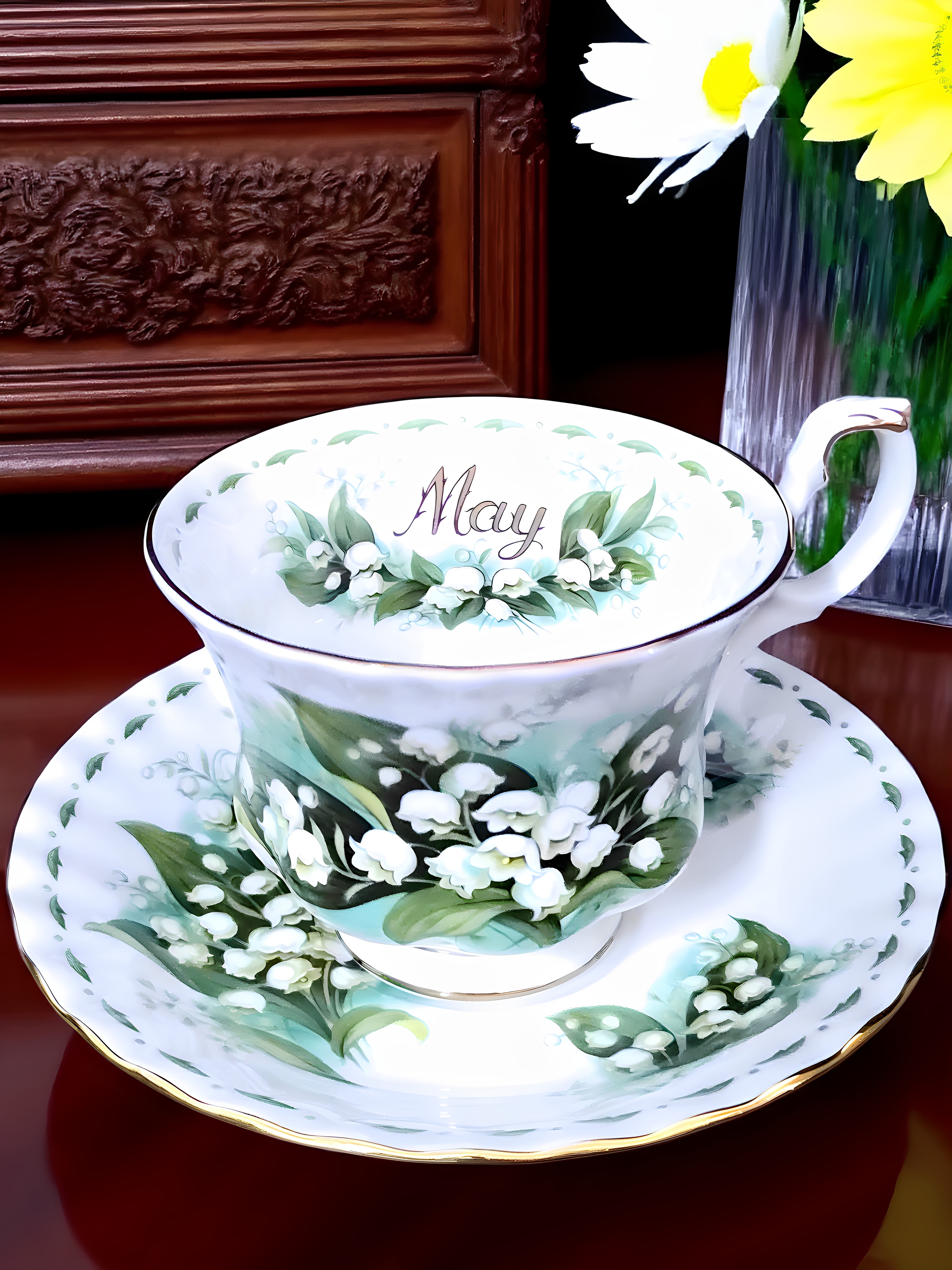 茶杯花卉月份杯五月ROYALALBERT