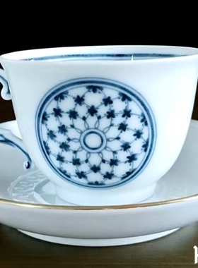 意大利名瓷理查德·基诺里Richard Ginori咖啡杯青花釉下浮雕茶杯