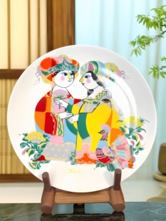 饰盘赏盘Bjorn签名室内摆件 德国ROSENTHAL卢臣泰阿拉伯之夜手绘装