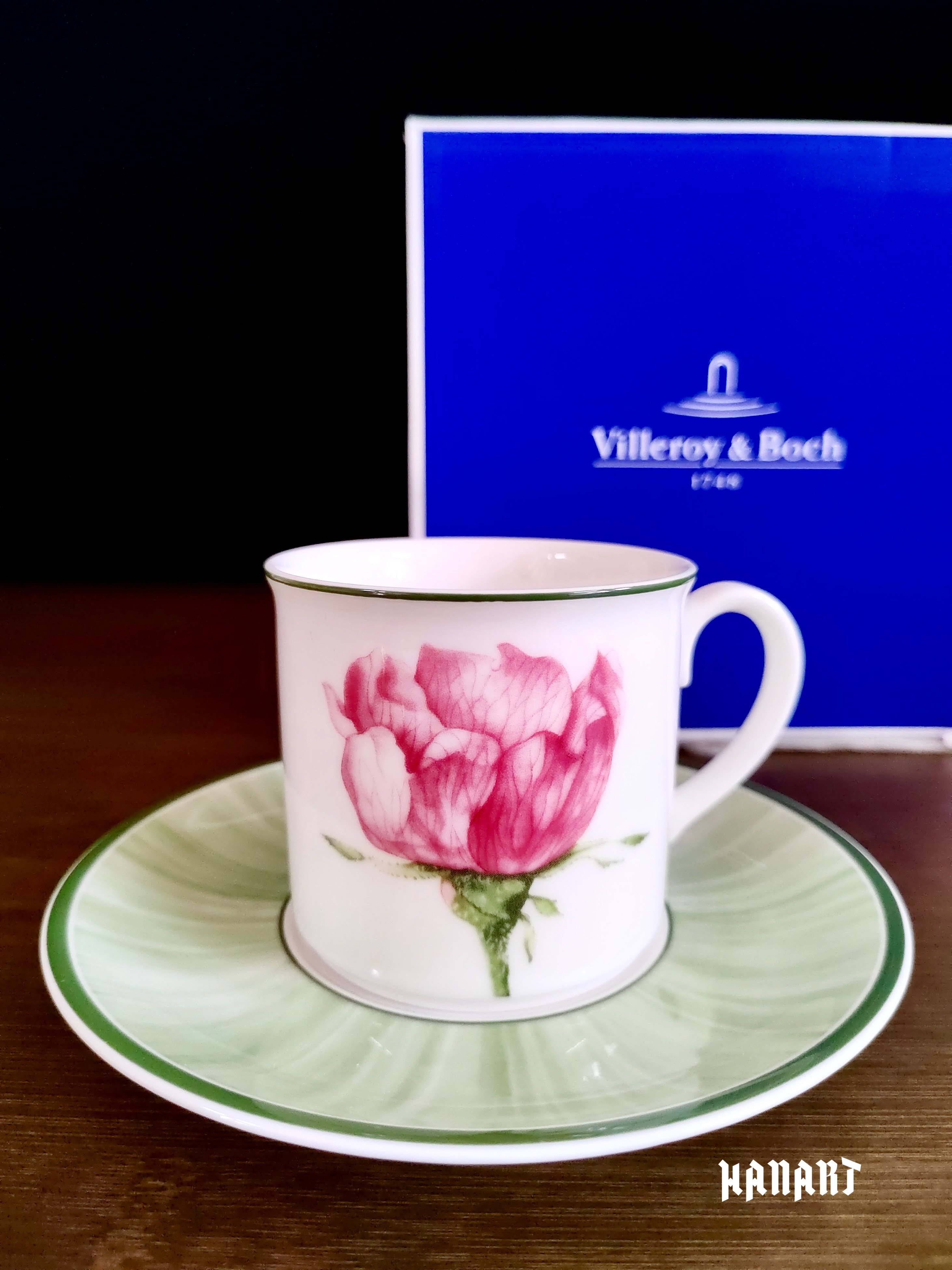 德国Villeroy&Boch唯宝手绘粉花卉咖啡杯下午茶杯碟欧式餐具礼品