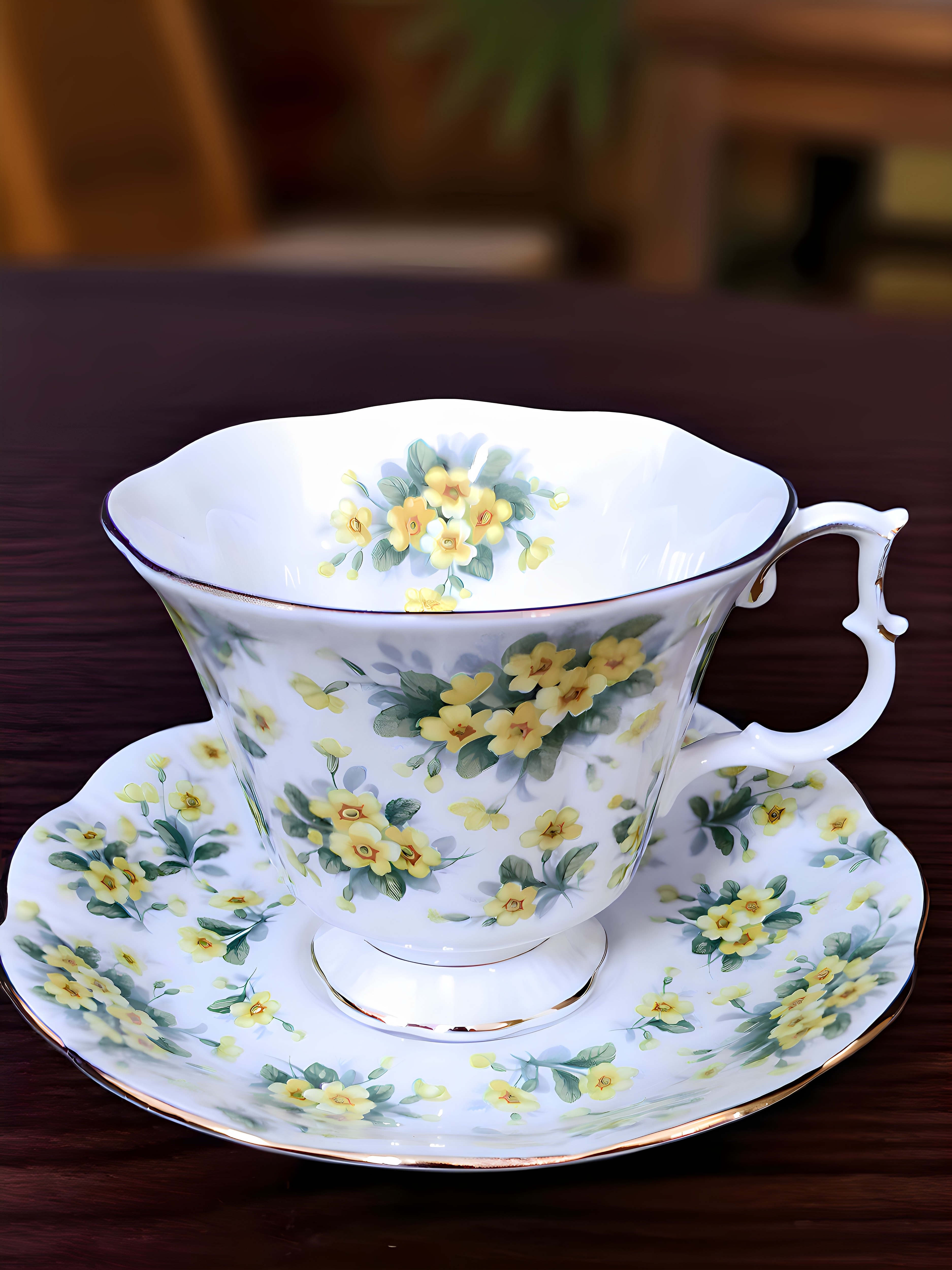 茶杯碟咖啡杯RoyalAlbert黄色花