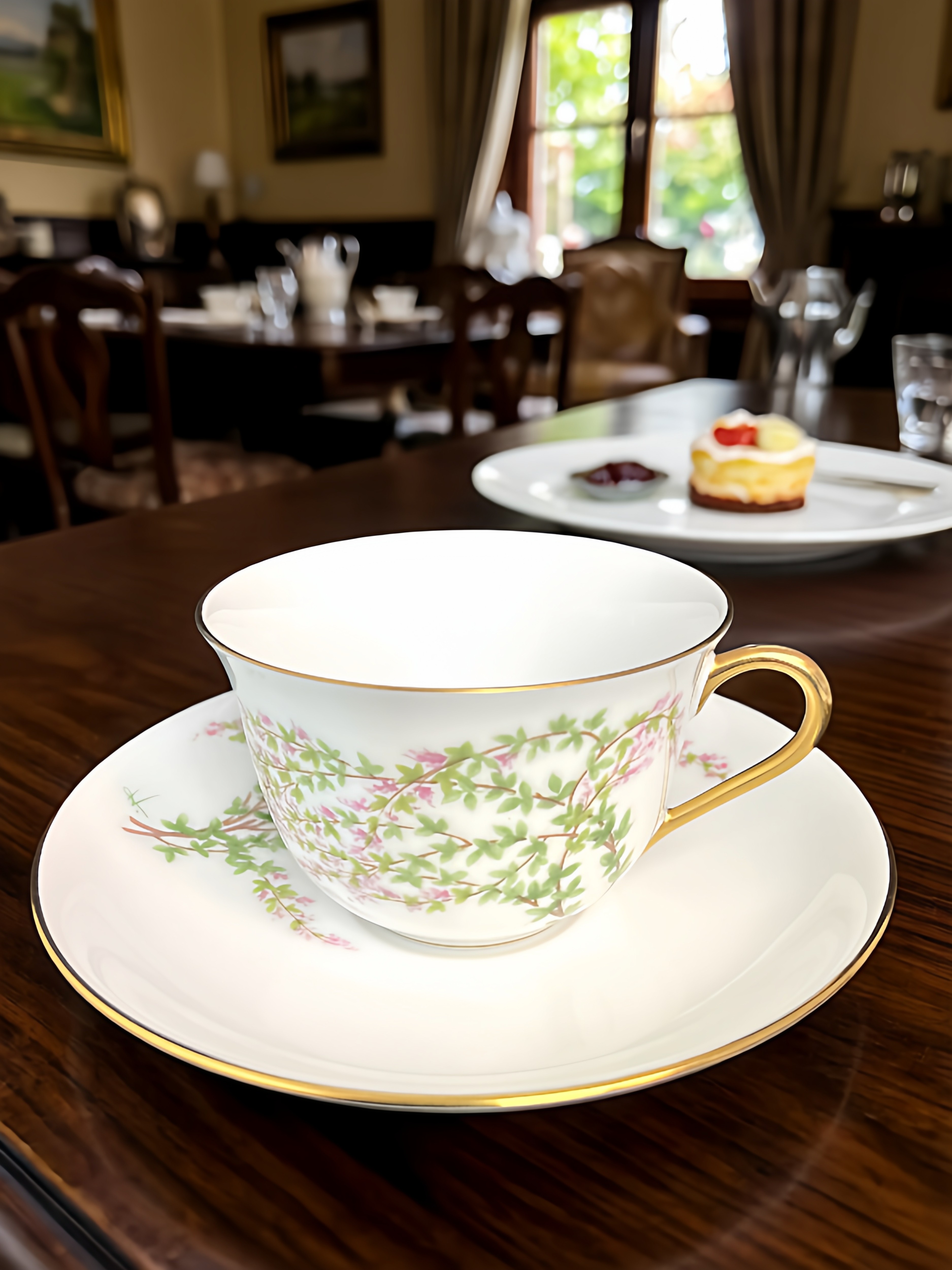 日本名瓷大仓陶园OKURA ART CHINA骨瓷杯碟咖啡杯花卉下午茶收藏
