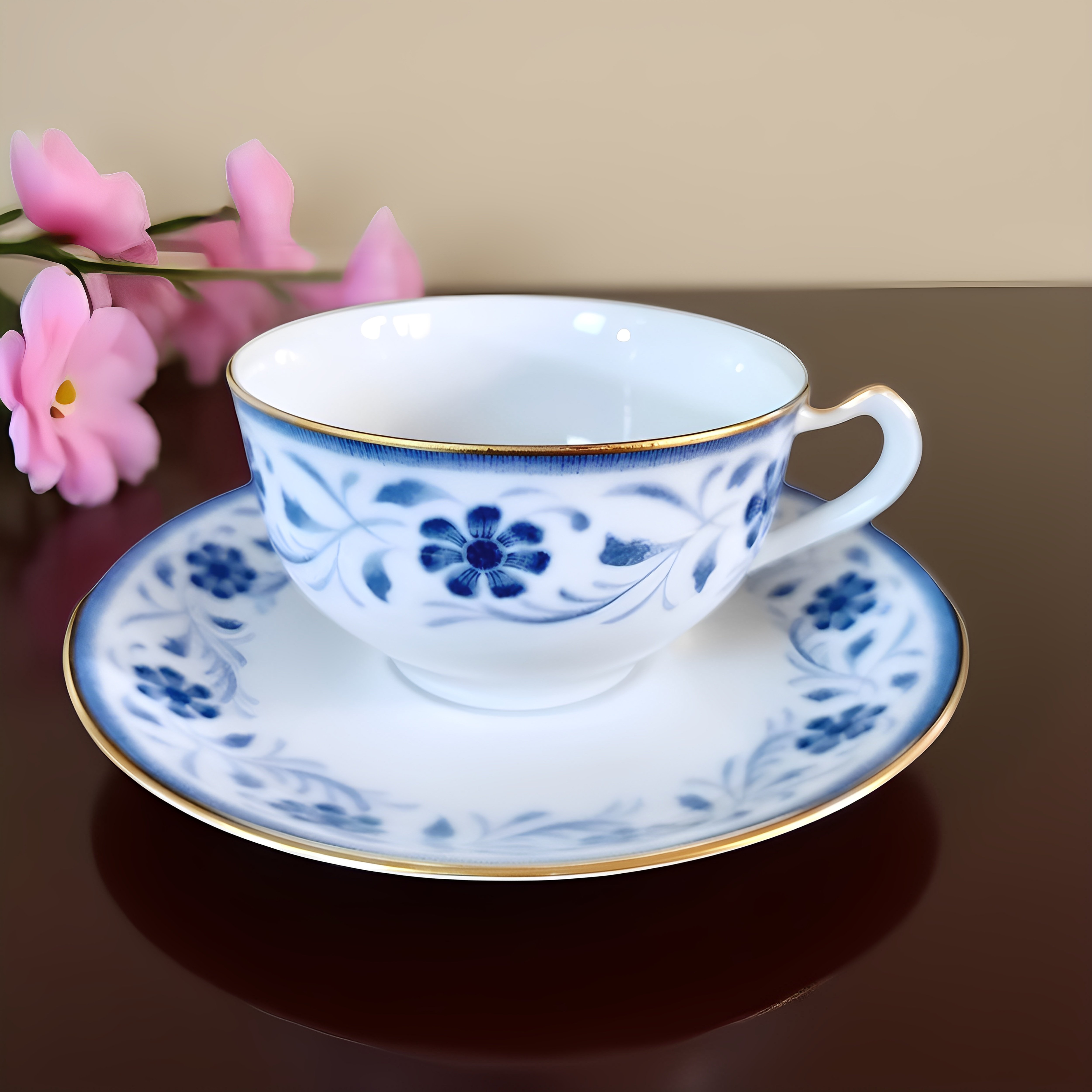 咖啡杯碟日本大仓陶园Okura釉下