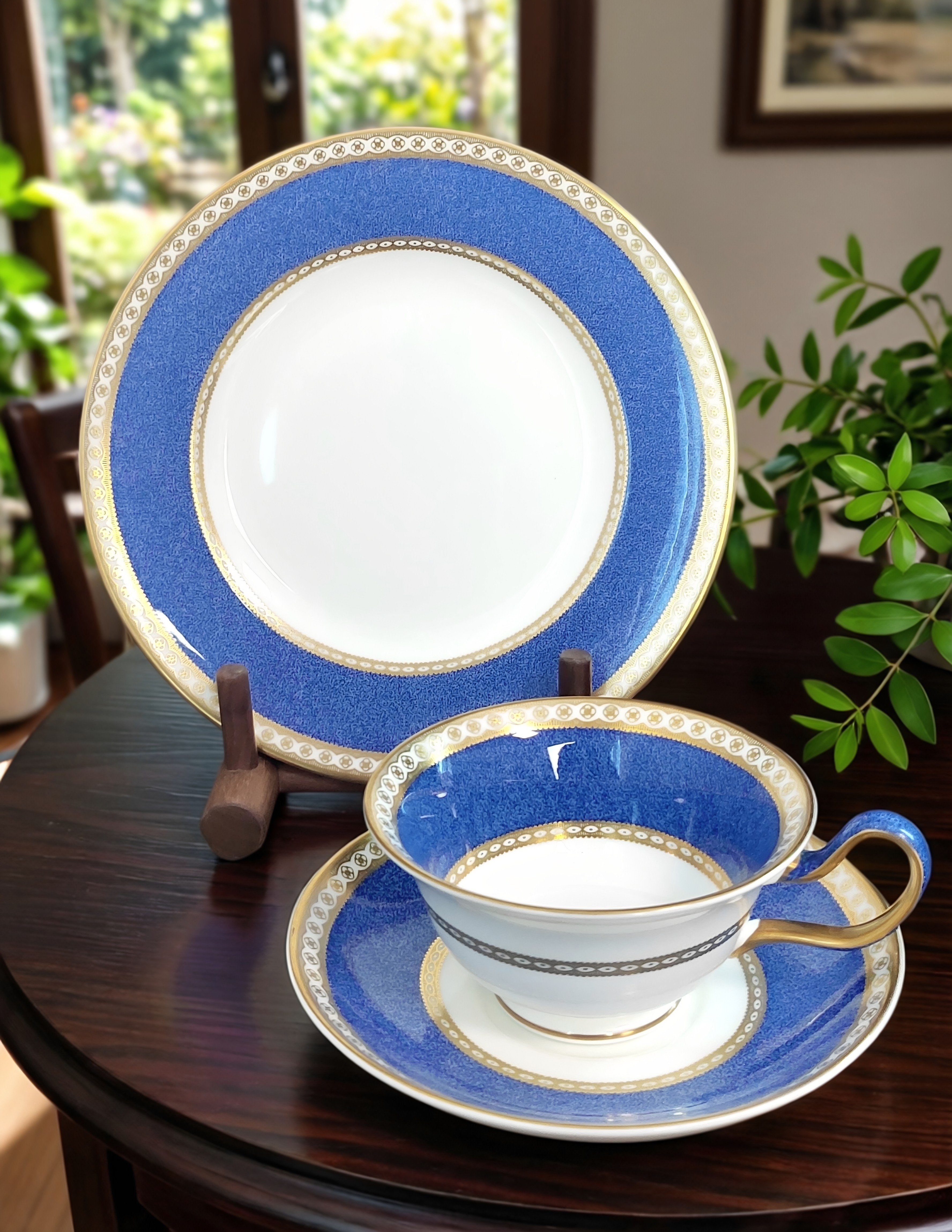 英国原产威基伍德Wedgwood Ulander蓝色帝国系列下午茶杯碟咖啡杯