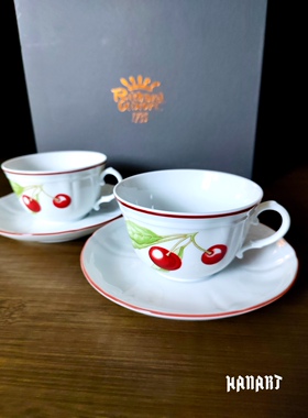 意大利Richard Ginori手绘樱桃Antico Doccia 咖啡杯茶杯碟欧式