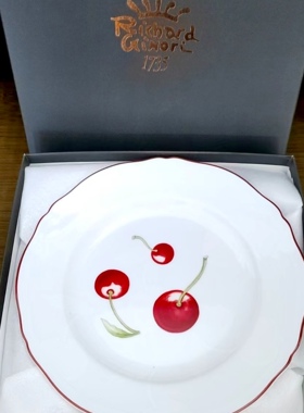 意大利Richard Ginori理查德·基诺理手绘樱桃餐盘果盘蛋糕盘家用