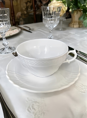 意大利RICHARD GINORI理查德·基诺里白瓷bianco咖啡杯下午茶杯碟