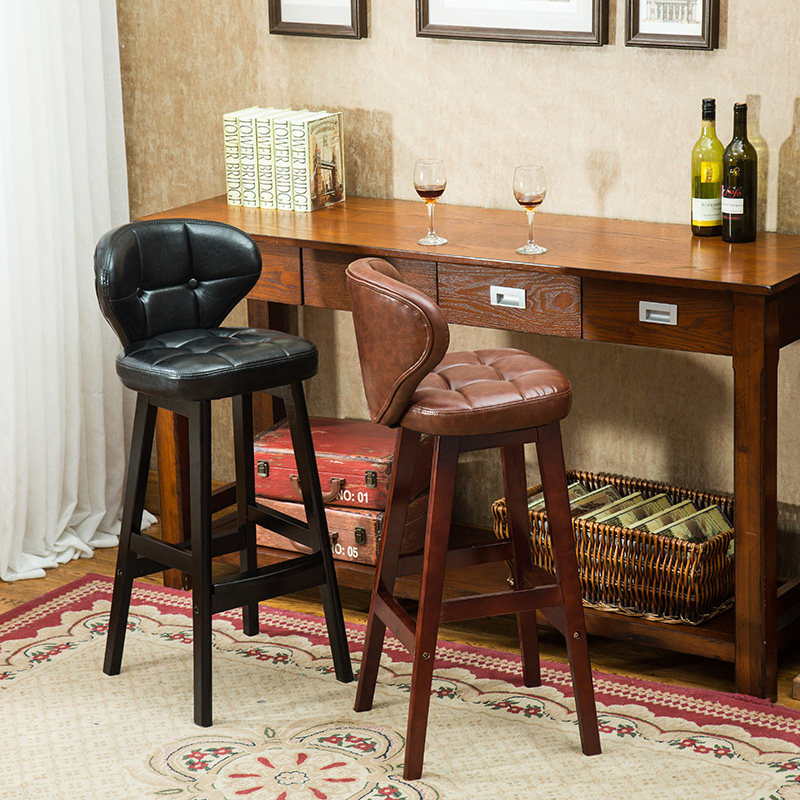 实木吧台椅北欧复古家用靠背吧椅吧台凳前台接待咖啡高脚酒吧椅子,商业/办公家具,酒吧椅,淘宝优惠券,粉丝福利购,淘宝优惠卷