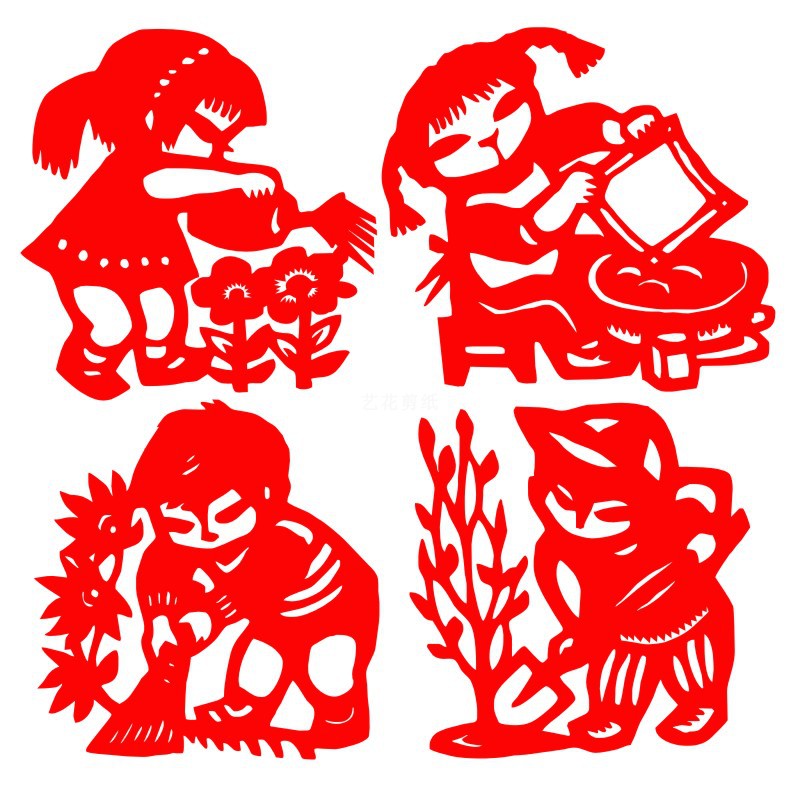 植树节装饰品剪纸成品爱劳动抗击学生学校环创材料儿童势力周推荐
