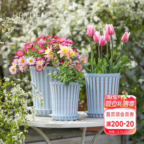 树脂复古环球花盆简约美观