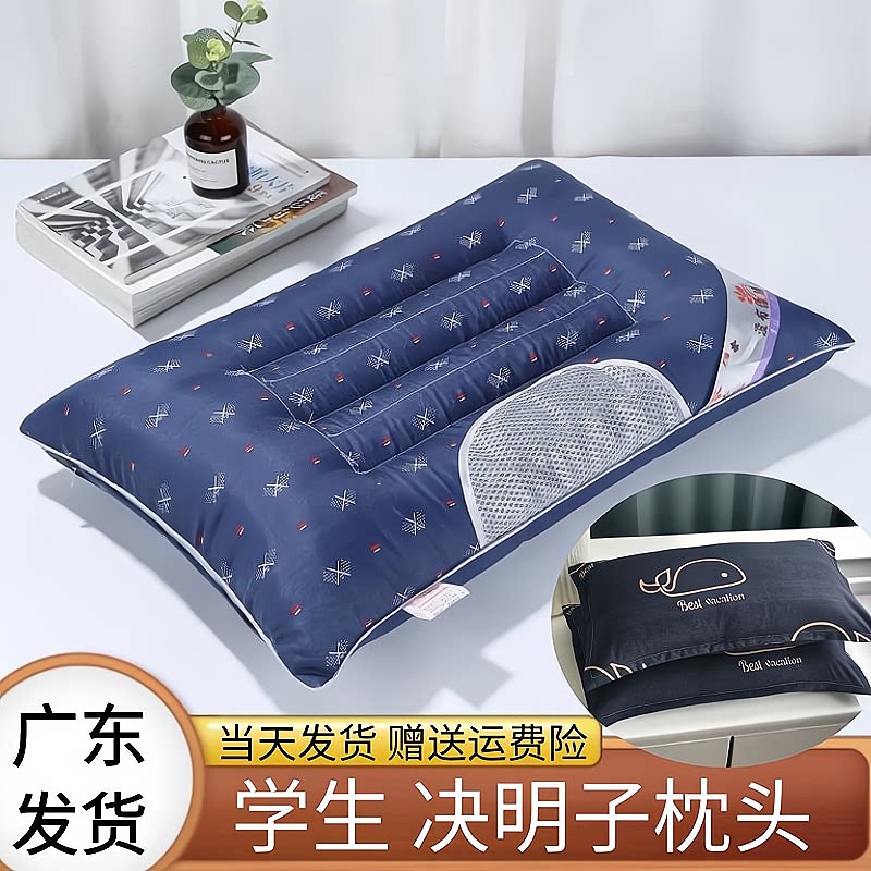 决明子枕头学生宿舍单人男女护颈椎助睡眠家用一对装枕芯加枕套图片