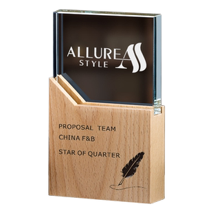 高档大气实木质年会水晶奖杯订制创意定制定做优秀员工奖牌授权牌