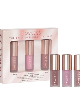 预*定 25年限量套装 LAWLESS水光滋润唇蜜3色套装丰盈唇彩抚腮红