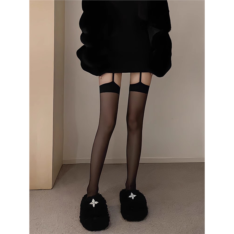 性感黑色丝袜女纯欲过膝长高筒御姐吊带一体丝袜连裤袜子薄款秋季,女士内衣/男士内衣/家居服,连裤袜/打底袜,淘宝优惠券,粉丝福利购,淘宝优惠卷
