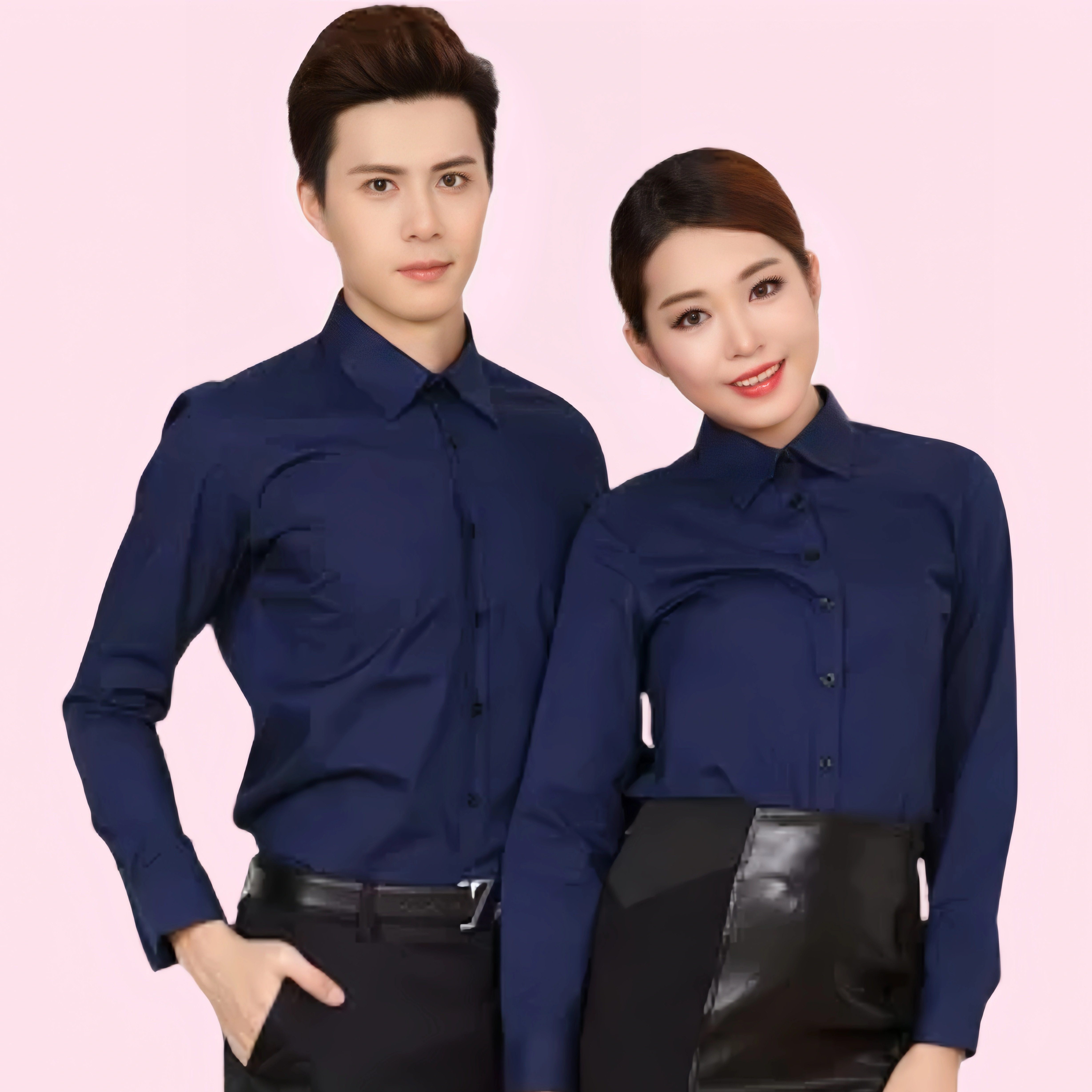 透气纯棉职业装工作服商务衬衫