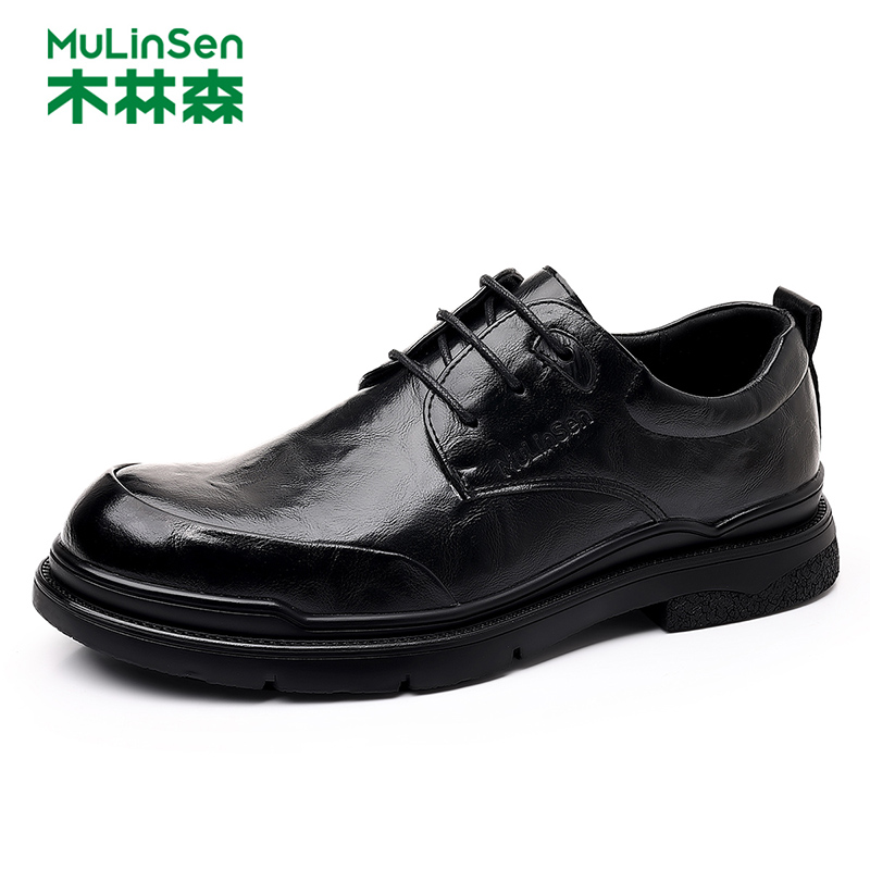 木林森皮鞋男士增高新郎结婚鞋