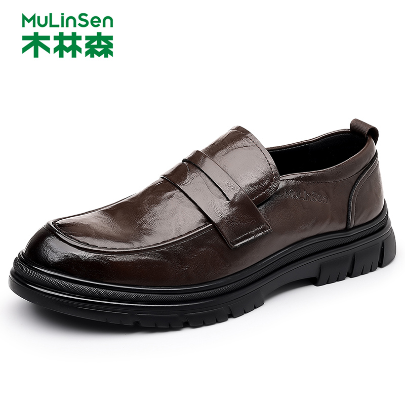 木林森男士英伦商务休闲皮鞋