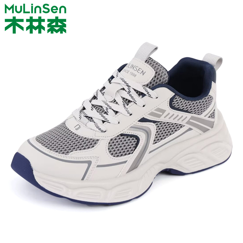木林森男鞋2025新款秋季时尚休闲鞋轻便透气网面慢跑鞋男士运动鞋