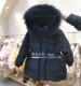 现货儿童羽绒服韩国进口童装 新男童女童简约连帽棉服 冬装