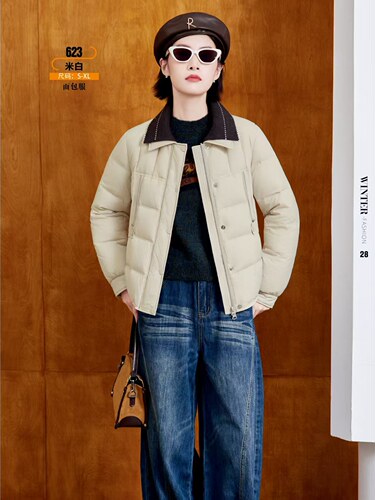 26秋冬新款mx623女士短款时面包羽绒服以旧翻新加绒加厚定制