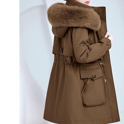 女士新款中长款派克服