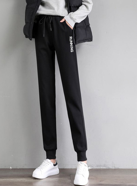 高个子加绒加厚运动裤女生175CM加长版170纯棉卫裤休闲裤秋冬显瘦