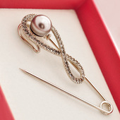 蝴蝶结水钻开衫 毛衣大别针胸针女胸花韩国装 饰品领针围巾扣披肩扣