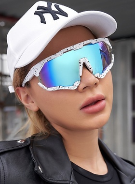 欧美炫彩骑行太阳镜女士连体镜片shades户外运动墨镜男潮跨境