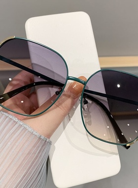 墨镜女新款时尚渐变色韩版潮大框金属防紫外线韩版网红街拍太阳镜