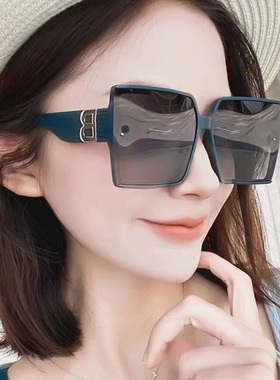 字母B太阳镜方形女防紫外线2022新款韩版网红款墨镜街拍大脸显瘦