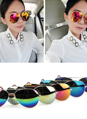 反光彩膜太阳镜 复古炫彩太阳眼镜3025 潮人墨镜3026