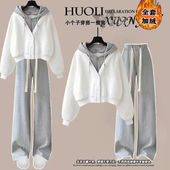 少女孩学院风套装 秋冬季 洋初中生大童卫衣运动裤 2025新款 两件套装