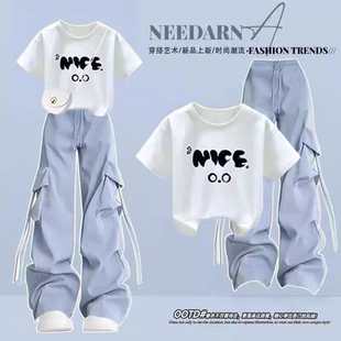 女网红短袖 2025网红初中生时尚 青少年中学生夏装 套装 女孩套装 夏季
